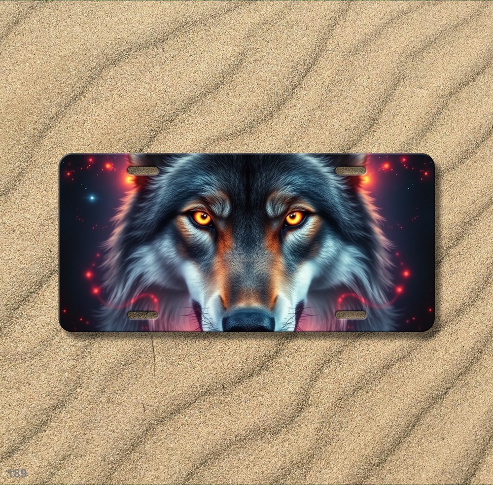 Hyperrealistic Wolf License Plate Personalized Vanity Plate Birthday Gift
