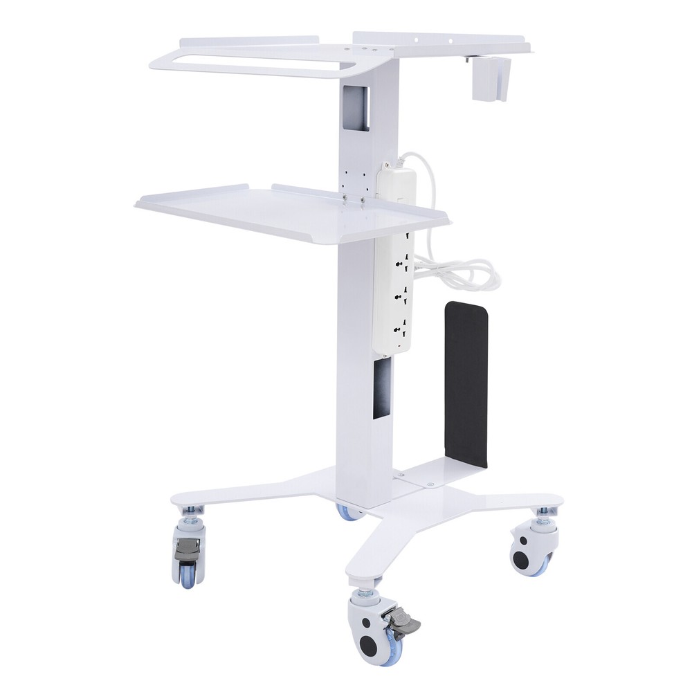Rolling PC Cart Mobile Computer Workstation Stand Adjustable Beauty Spa Cart