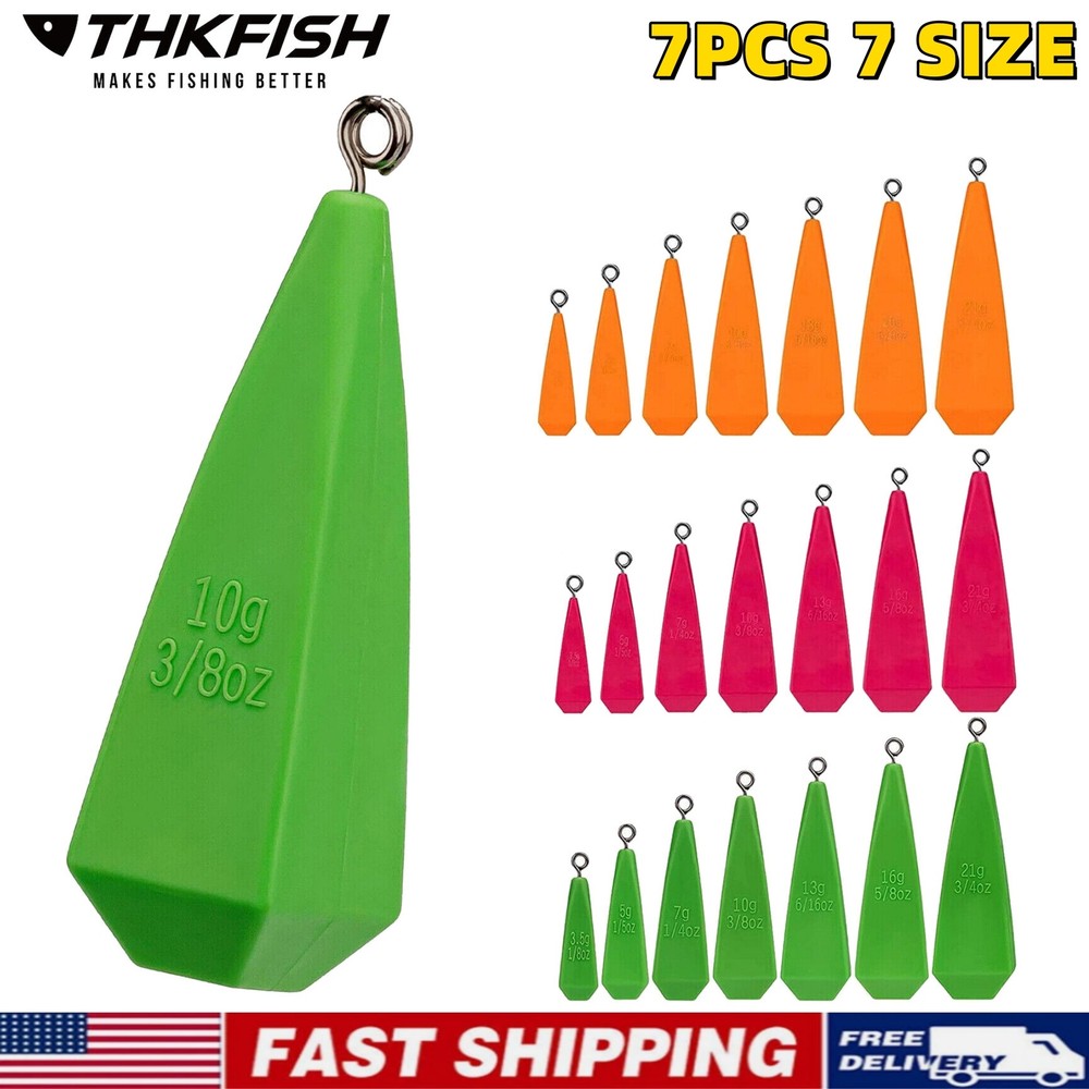 THKFISH 7PCS Practice Plug Plastic 7 Mixed Sizes Fishing Practice Plugs Kids US