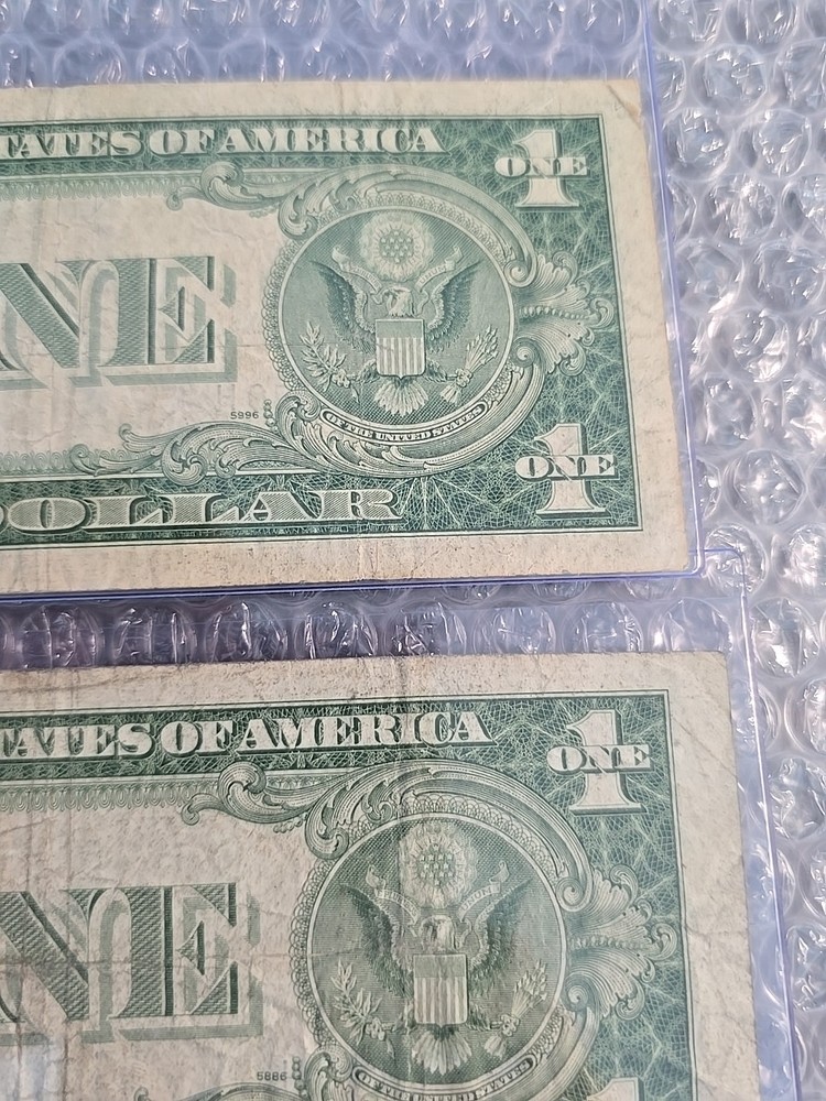 Three-$1 1935E "NO MOTTO" SILVER CERTIFICATE NOTES