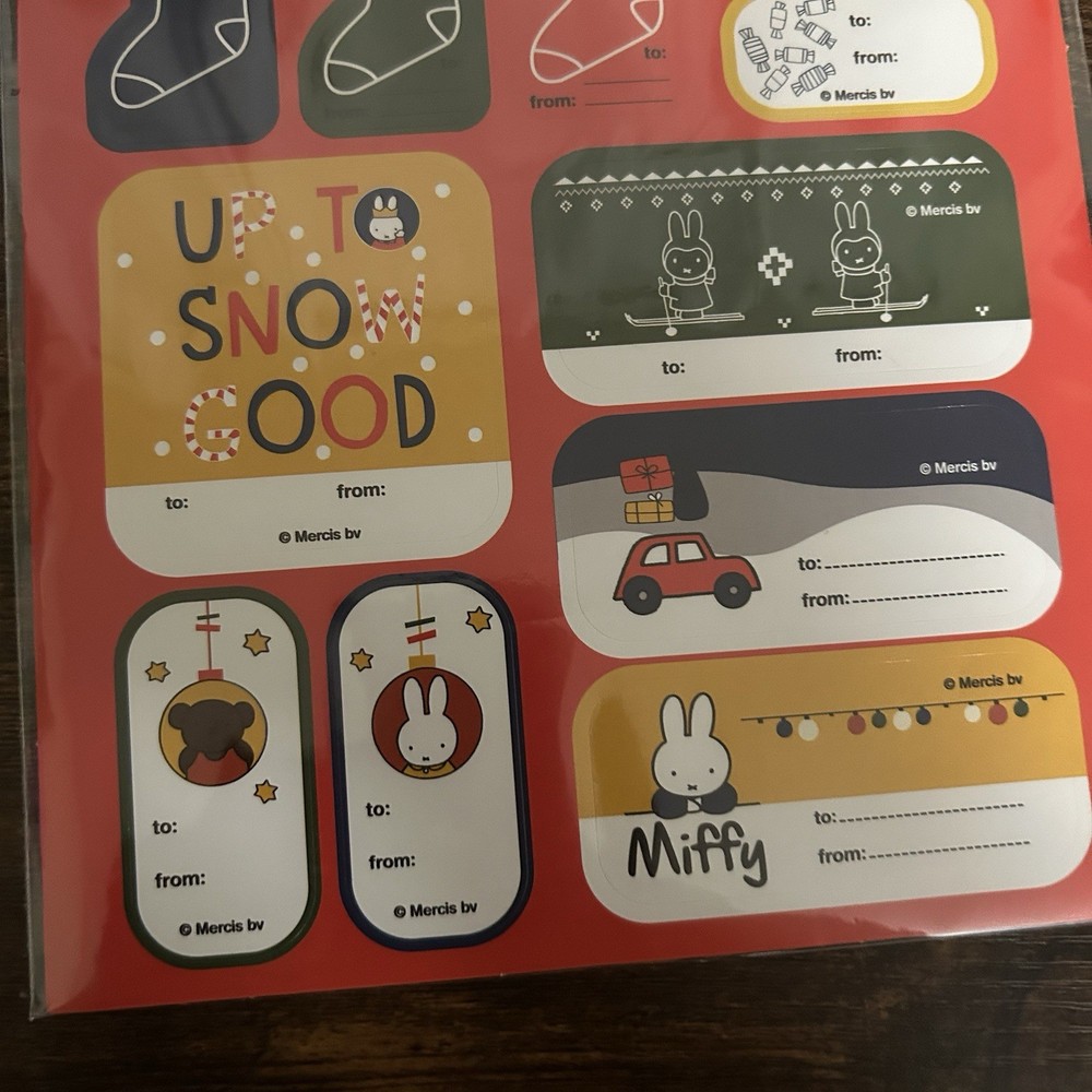 Miffy Christmas Gift Sticker Labels Sheets