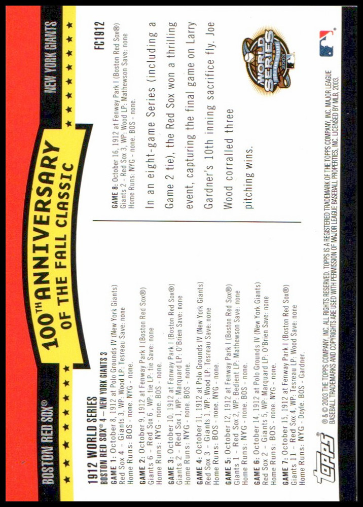 2004 Topps Baseball Fall Classic Covers - You Select