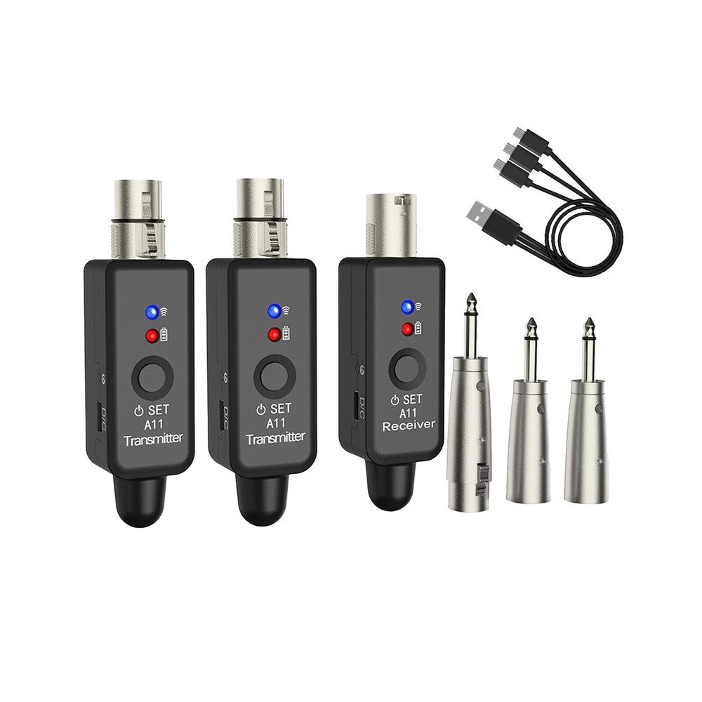 For Mic Guitar MixerWireless XLR Adapter System Dual Transmitter&Receiver