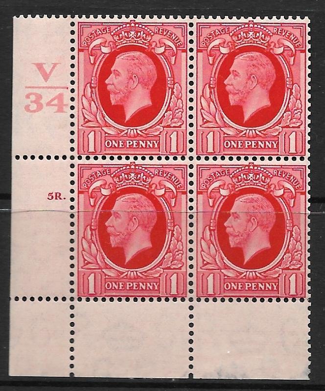 1934 1d Photogravure Control V34 5R Dot UNMOUNTED MINT