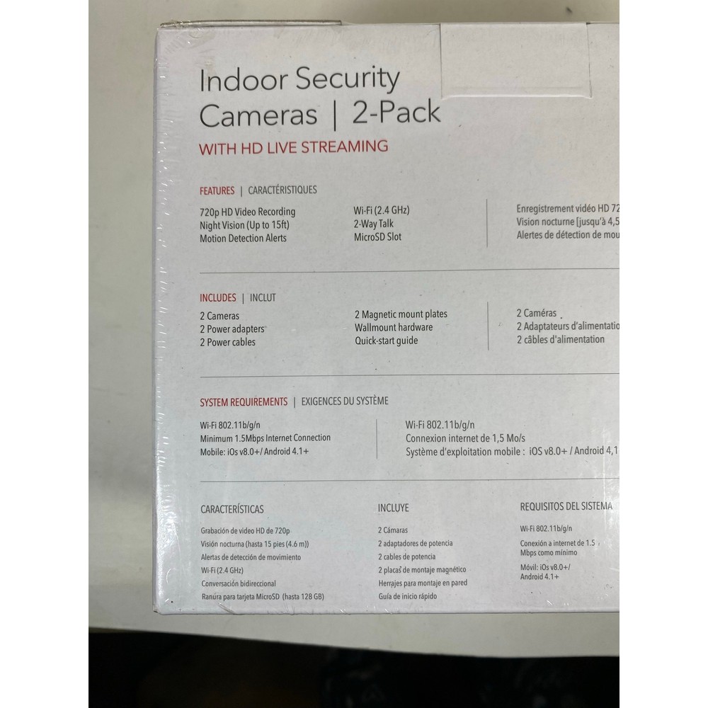 RCA Indoor Security Camera 2 Pack Model HSWIFIX1A2PK
