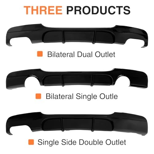 Rear Diffuser Compatible with E90 M Sport 2006-2013 MP Bilateral Dual Outlet