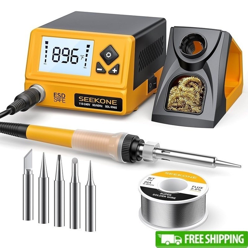 60W Soldering Station LCD Display PID Control Tips Sleep Mode Adjustable New