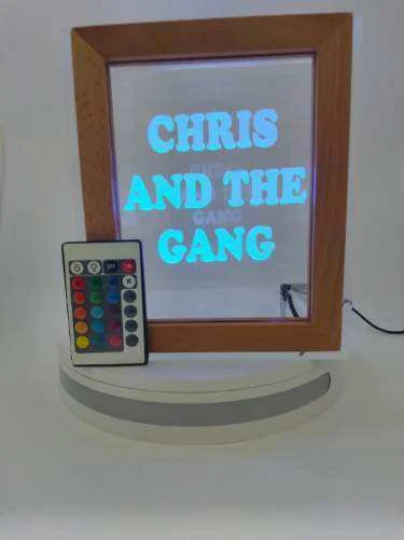 Personalized Tip Box Raffle Fund Raiser Donation Jar Engraved Light Changing LED