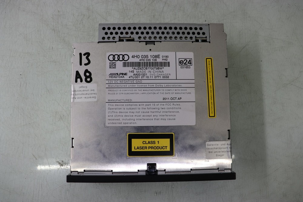 2012 12 13 AUDI A8L A8 DVD CHANGER PLAYER UNIT 4H0035108E