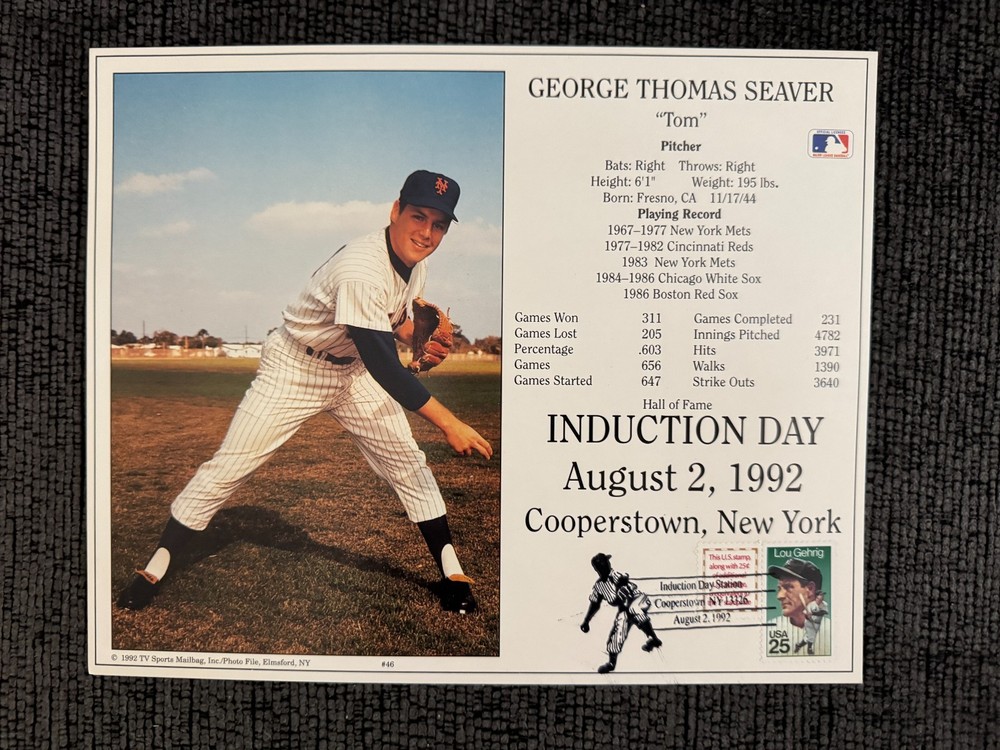 TOM SEAVER NIGHT 1992 PROGRAM 8/11/92 METS W/ EXTRA ITEMS