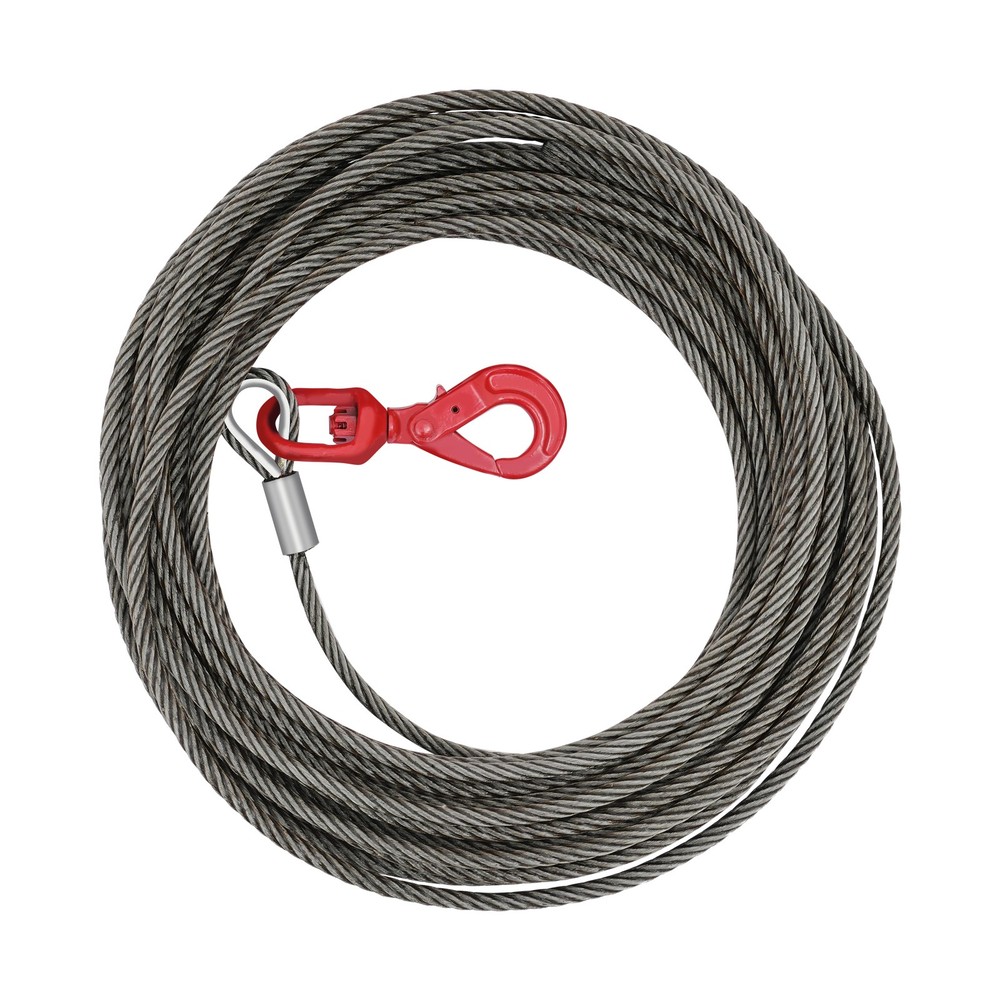 Steel Winch Cable 100ft with Self-locking Hook and High Load Capacity