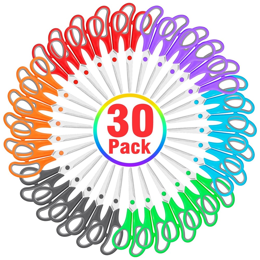 30 Packs Scissors Bulk, 8 Inch Scissors All Purpose Sharp Sewing Fabric Shear...