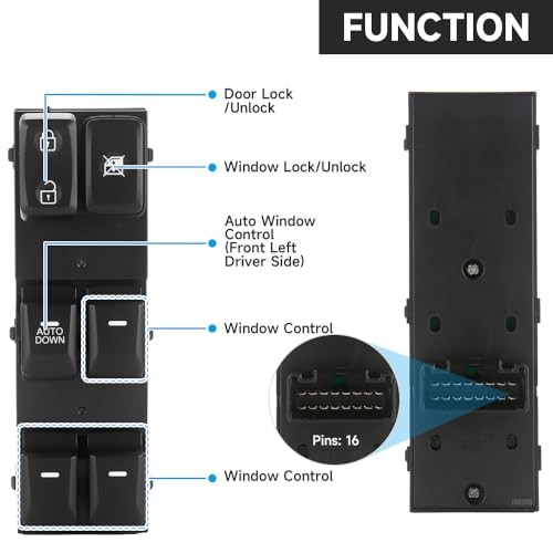 Front Left Driver Side Master Power Window Switch - Compatible for Kia