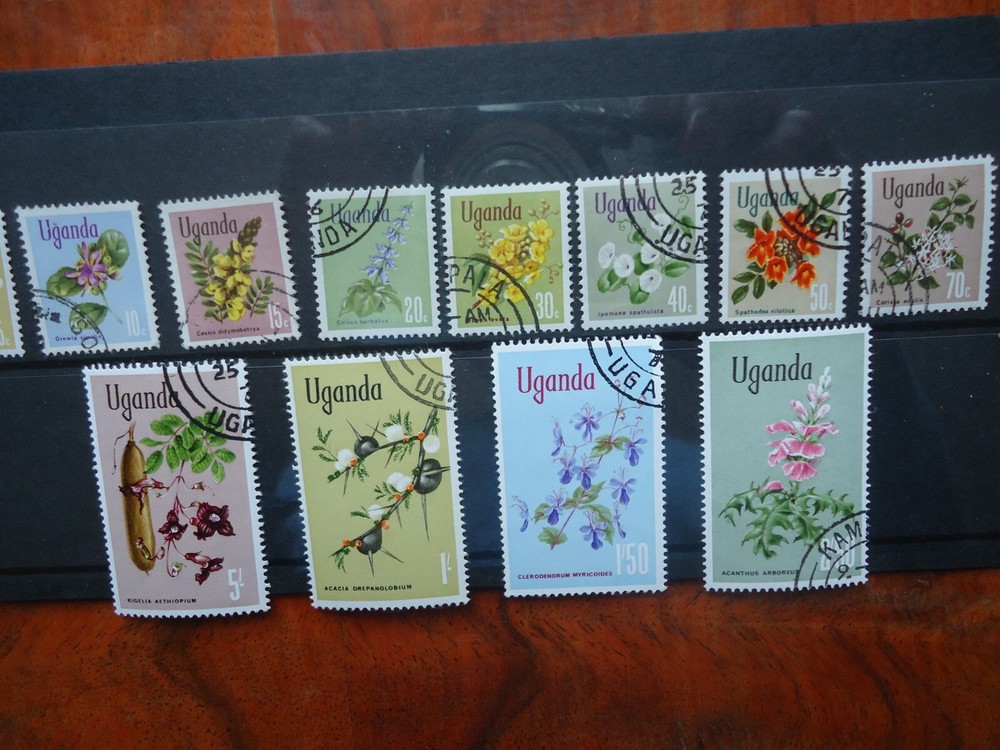 FLORAL POSTAGE STAMPS FROM UGANDA