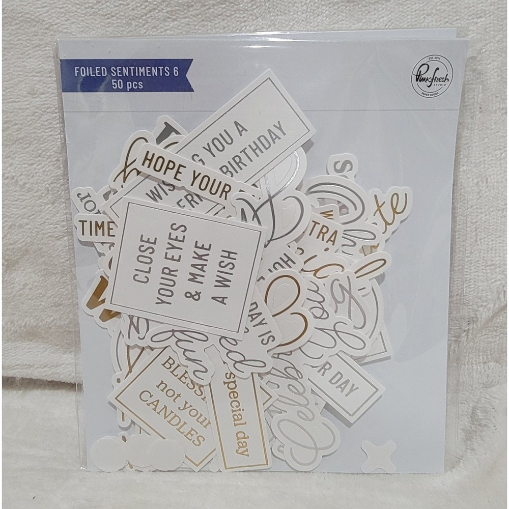 Pink Fresh Studio Ephemera Foiled Sentiments Bundle
