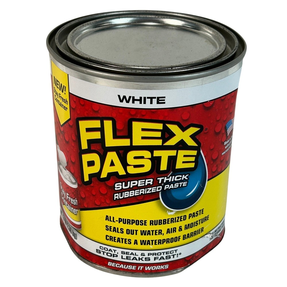Flex Paste White Super Thick Rubberized Paste All Purpose Sealant 3 lbs NEW