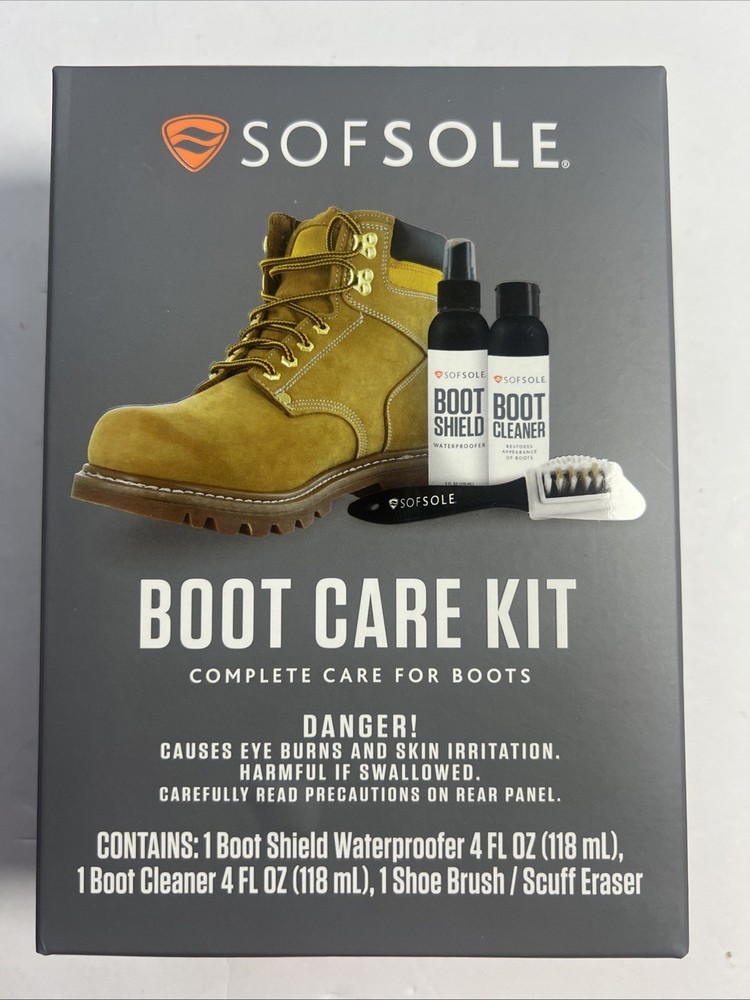 SofSole Boot Care Kit -Complete Care For Boots-Boot Shield And Cleaner-New
