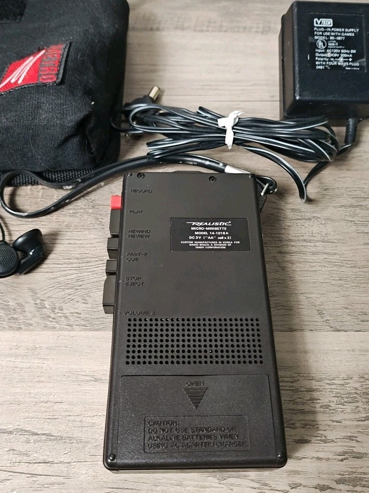 Realistic Micro-Minisette 14-1016A Microcassette Recorder 2-Speed Tested WORKING