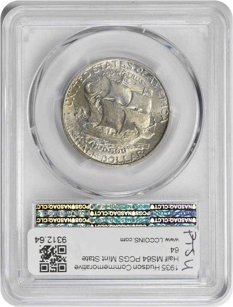 1935 Hudson Commemorative Half MS64 PCGS Mint State 64