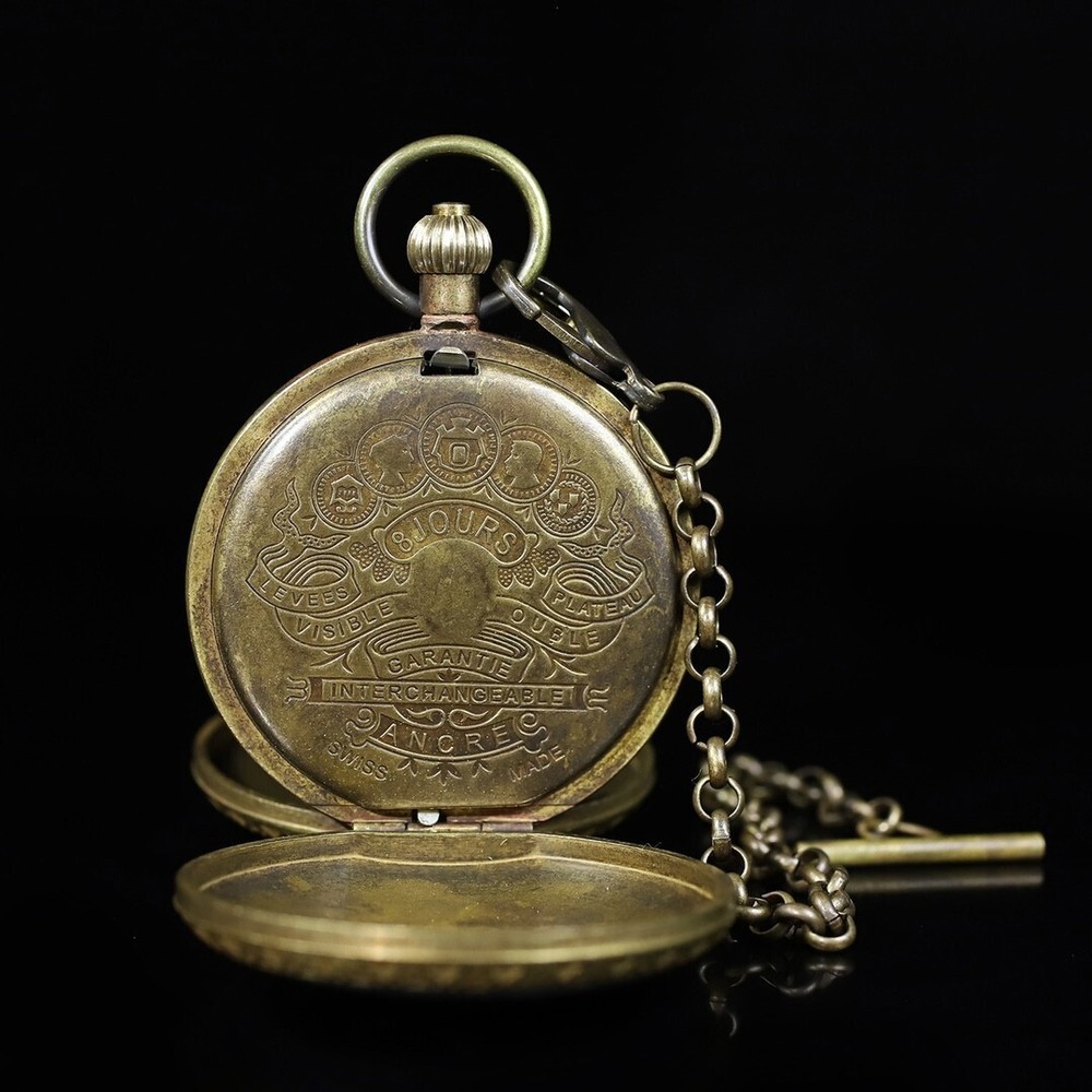 Double copper mechanical pocket watch