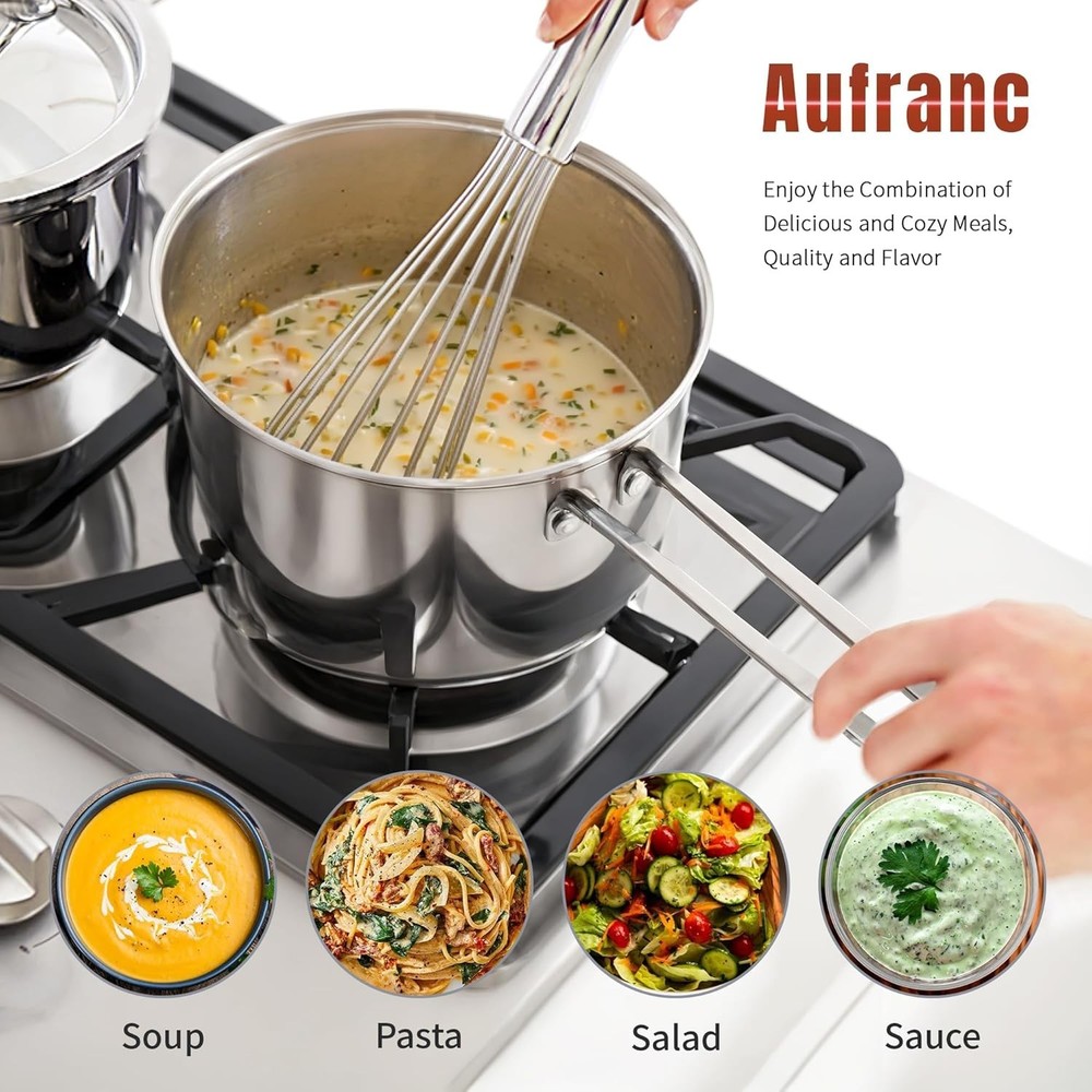 Professional Grade 6-Piece Stainless Steel Cookware Set - Versatile & Durable