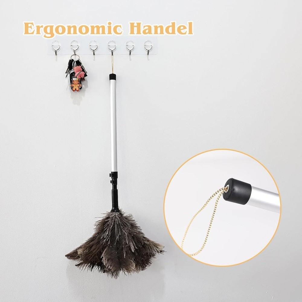Extendable Natural Ostrich Feather Duster