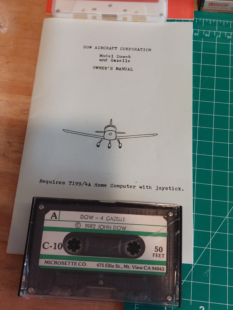 TI-99/4A Cassette Lot Games Basic Extended Programs Dow Aircraft Home Computer