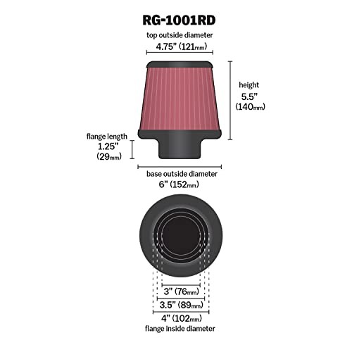 High-Flow Original Lifetime Universal Clamp-On Air Filter: High Performance,