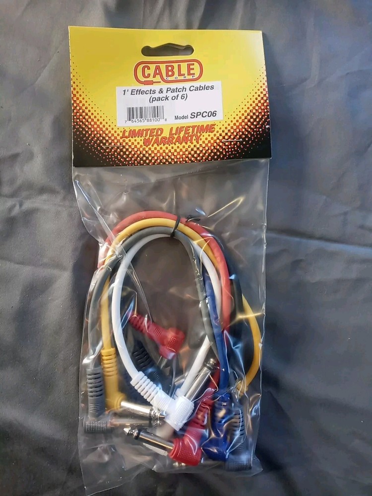 Cable Corp SPC06 1' Effects & Patch Cables (Pack Of 6)