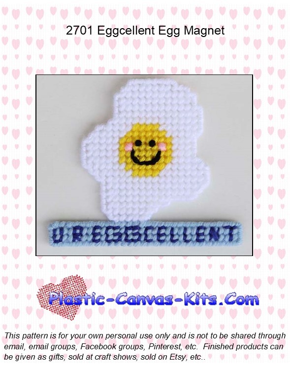 Eggcellent Egg Magnet-Plastic Canvas Pattern or Kit