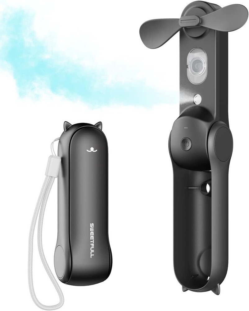Handheld Misting Fan,Rechargeable Mini Spray Water Mist foldable design