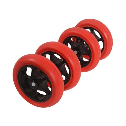 Motorcycle Stand Wheels Replacement for Front Lift Stand Inner Black+Outer Red