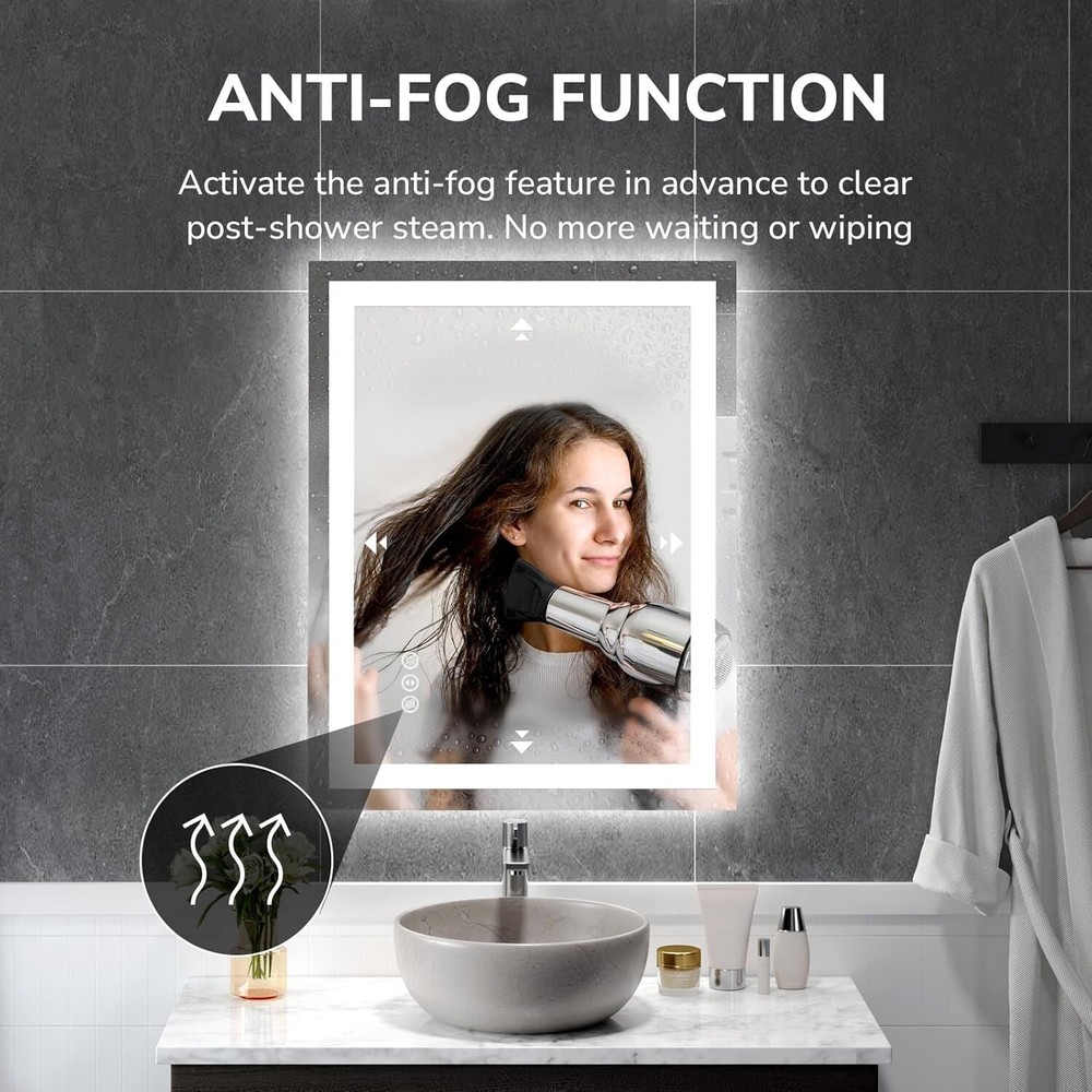20x28 LED Bathroom Mirror Dimmable Lighted Vanity Mirror Horizontal and vertical