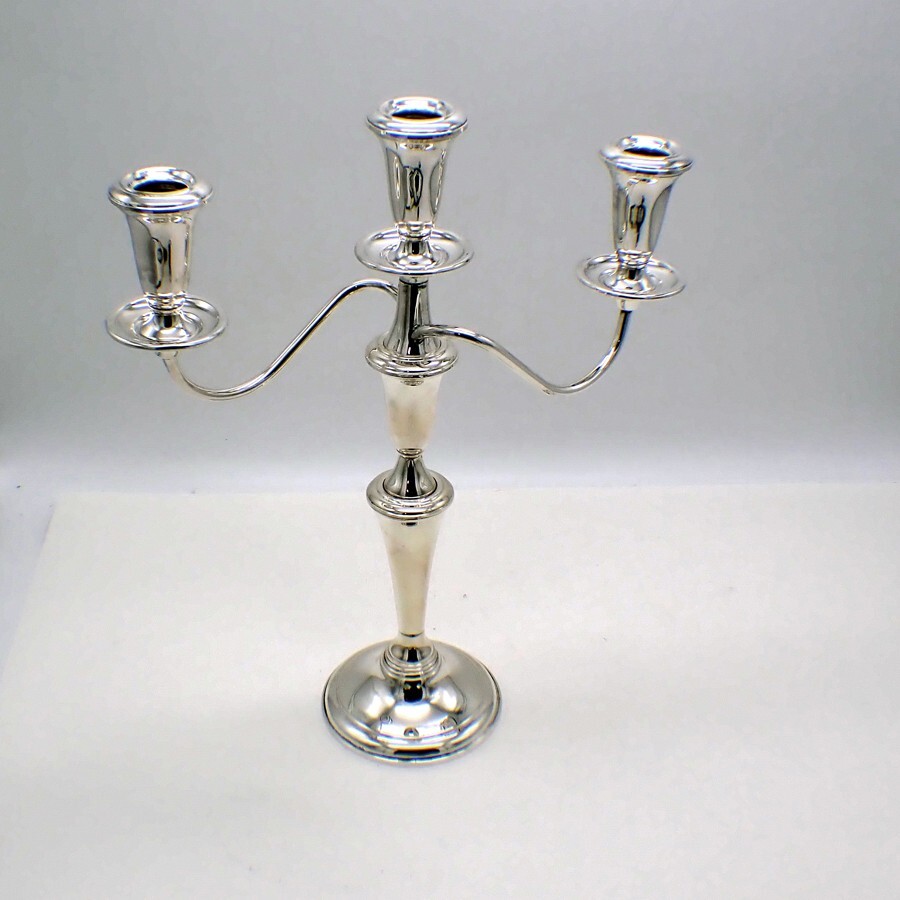 Three Light Candelabrum Reed and Barton Sterling Silver Weighted