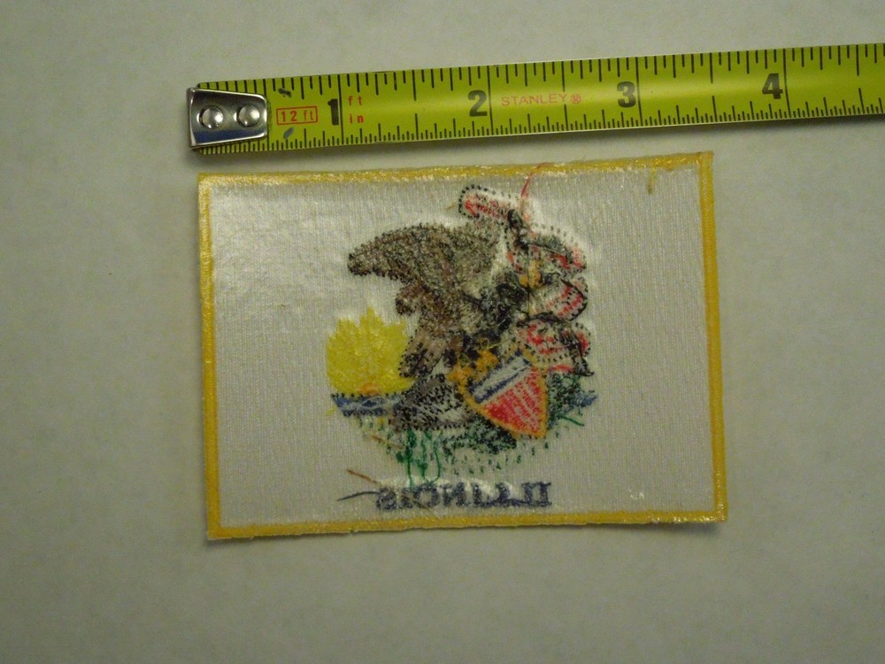 Illinois State Flag Seal Embroidered Iron On Patch