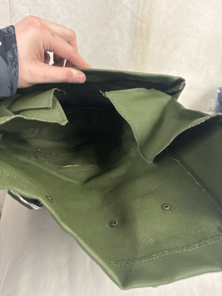 Genuine VTG Military Issue Heavy Duty Canvas Back Pack Pannier Side Bag