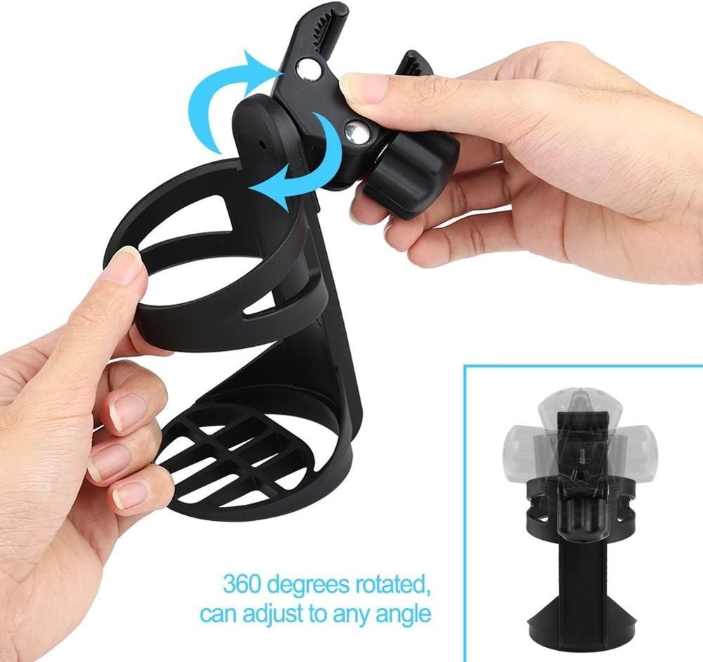 Universal Stroller Cup Holder - 360° Rotatable Design for Smooth Hydration