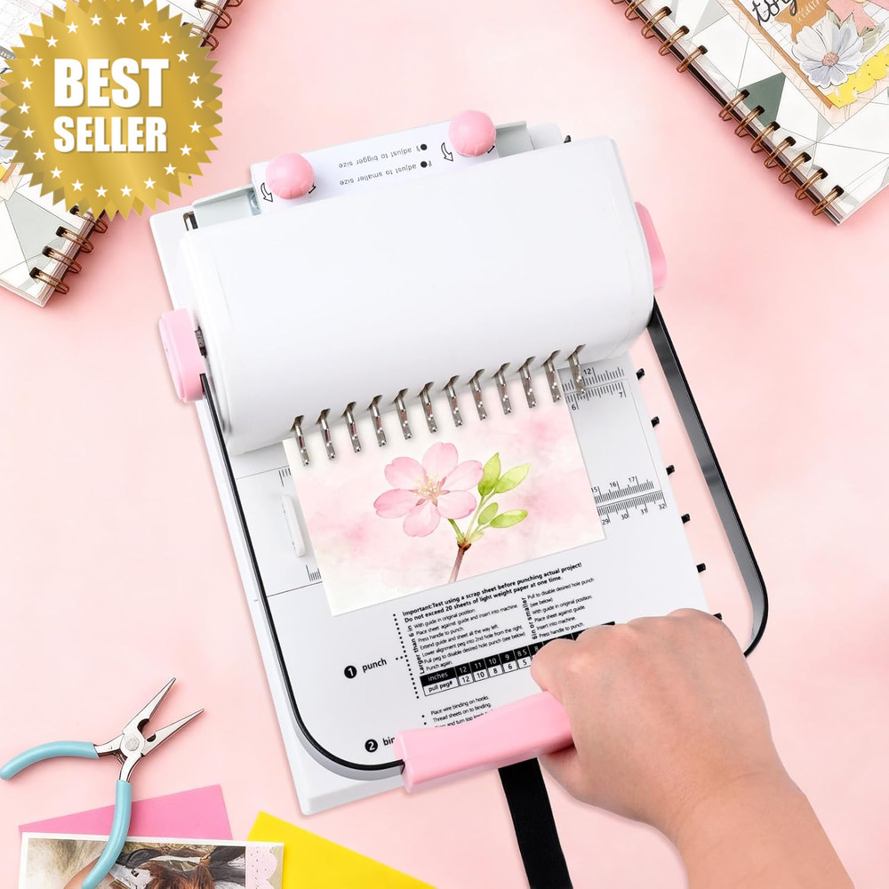 Binding Machine Spiral Coil Wire Book Binder Slide Ruler Office Notebook Punch