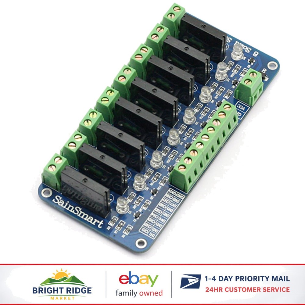 8-Channel Solid State Relay Module for Arduino and Microcontroller Projects