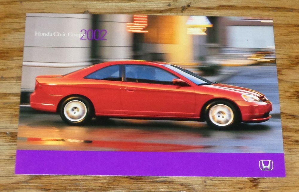 Original 2002 Honda Civic Coupe Postcard 02