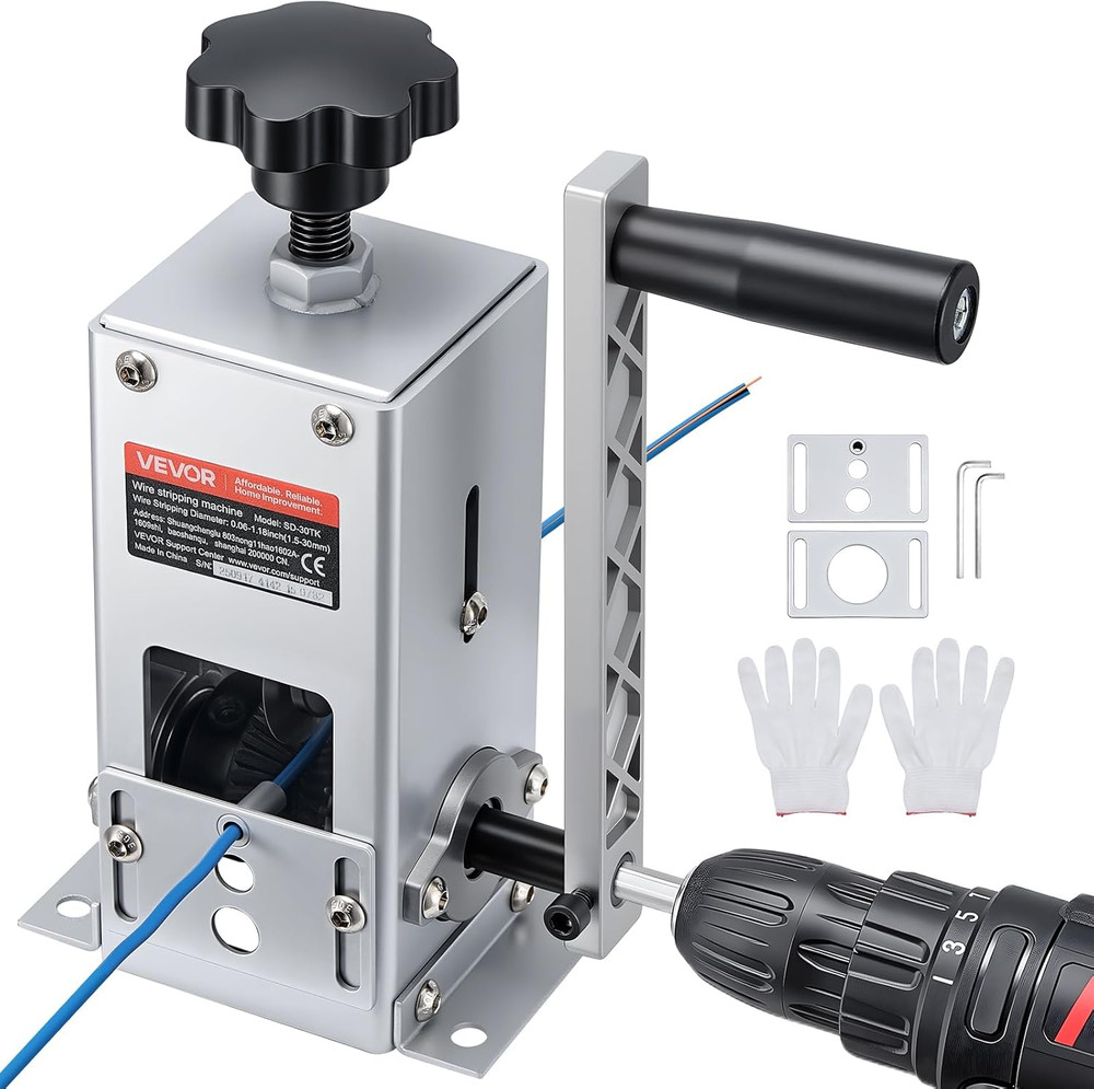 Manual Wire Stripper Machine, 0.06-1.18 In, Copper Cable Stripper Tool, Hand Cra