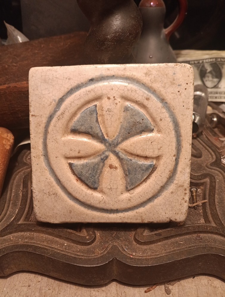 Antique  Small Pottery Tile