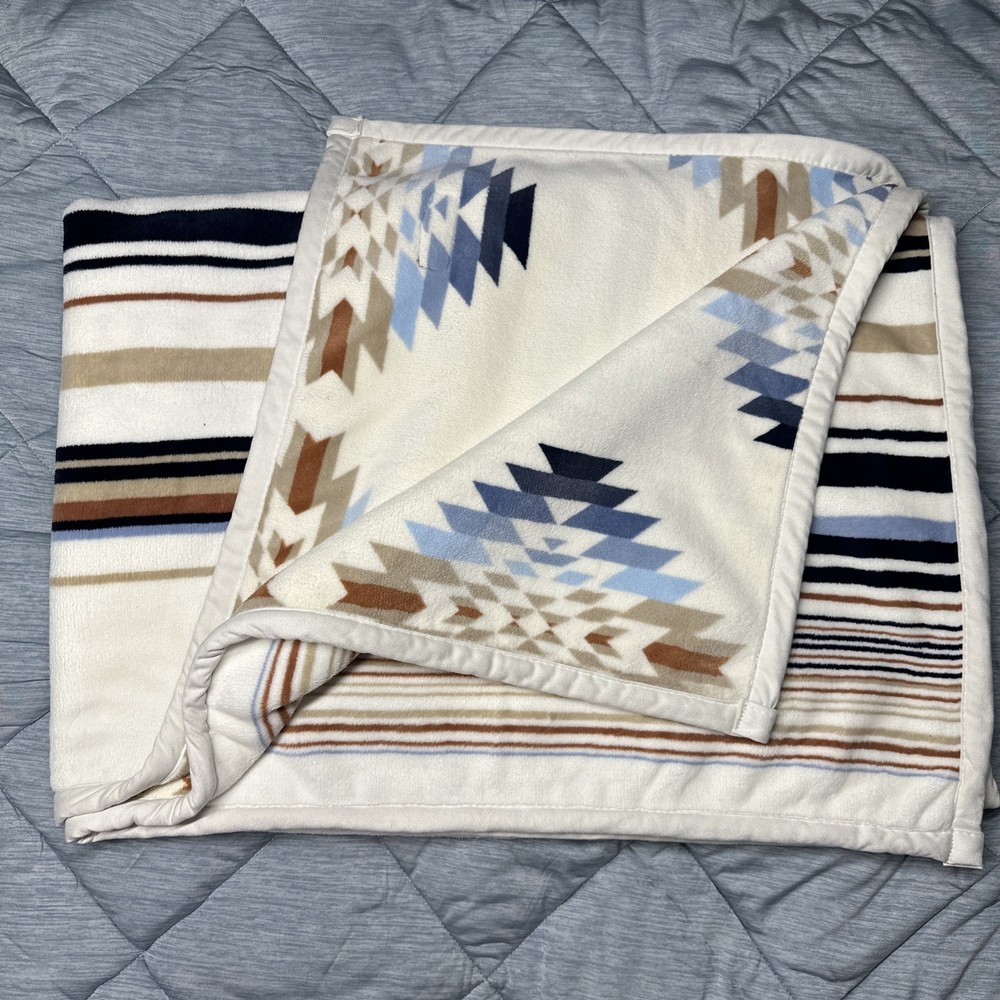 Pendleton Reversible Plush Throw-50x70in Savanna Stripe 100% Polyester