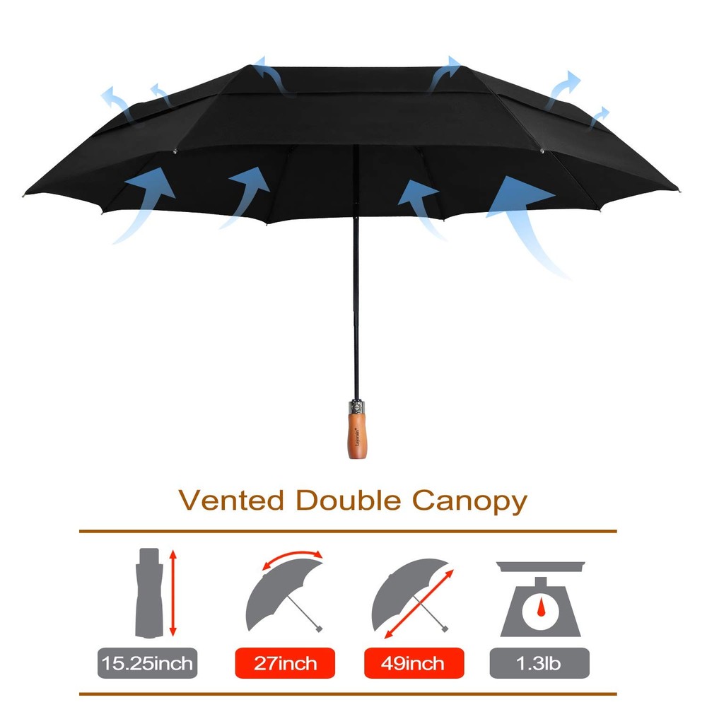 Large Compact Golf Umbrella - Oversized Auto Open Close Folding Travel 210T