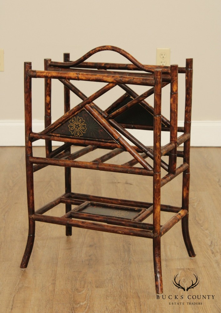 Vintage Bamboo Magazine Rack