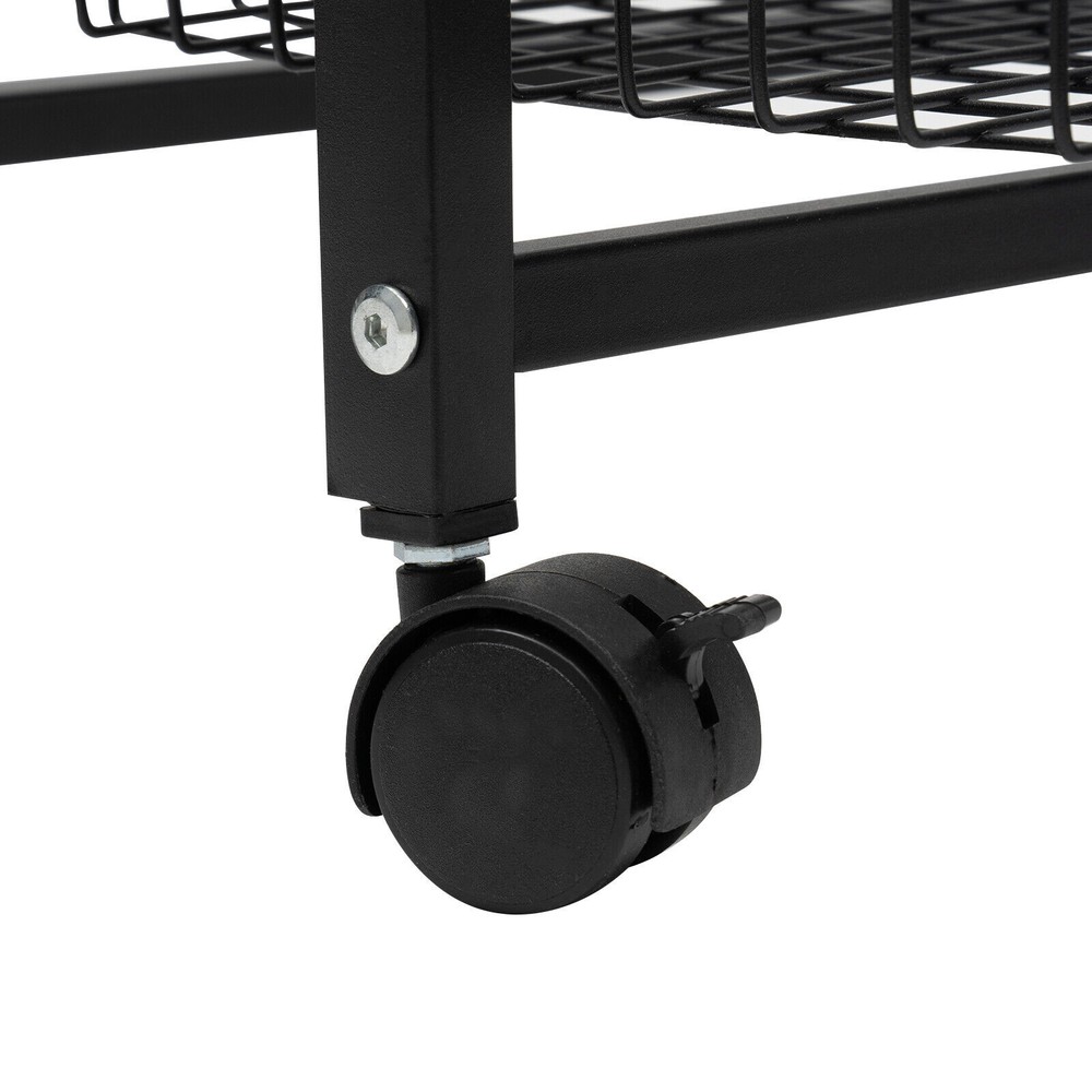 5-Tier Microwave Rack Bread Storage Kitchen Organizer Shelf W/ Brakeable Casters