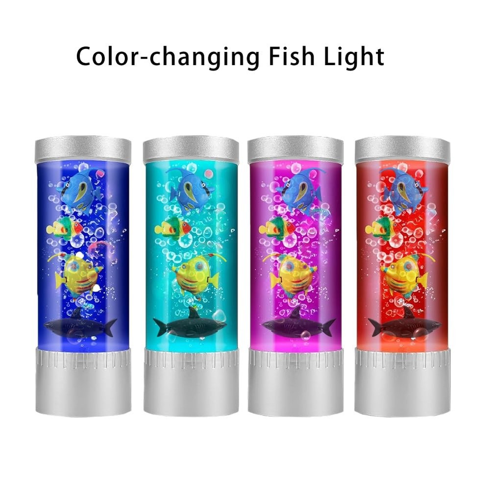 RABOW RUN Bubble Color-Changing LED Fish Compact (12.6 inches height), Silver
