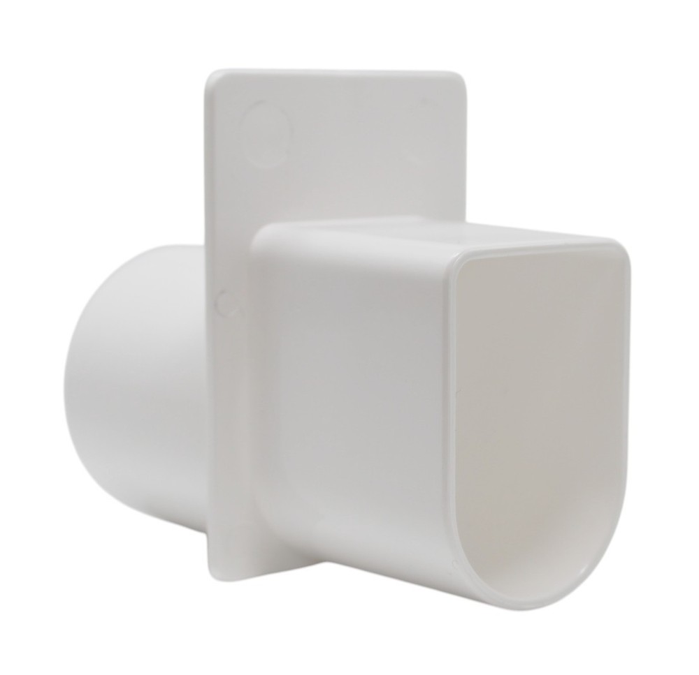 White Universal End Adapter for Deck Channel Drains
