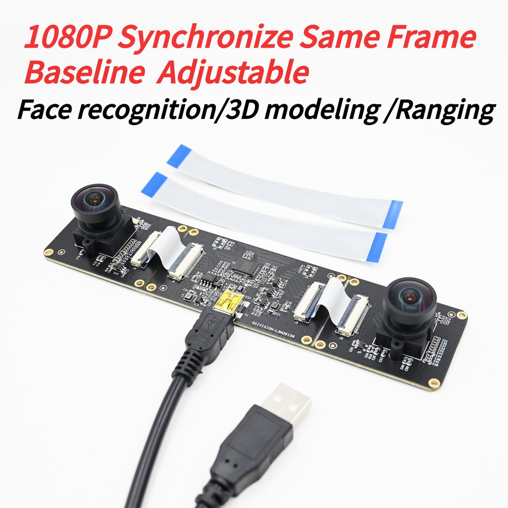 1080P USB Camera Module Dual Lens 2MP Synchronous Same Frame,Baseline Adjustable