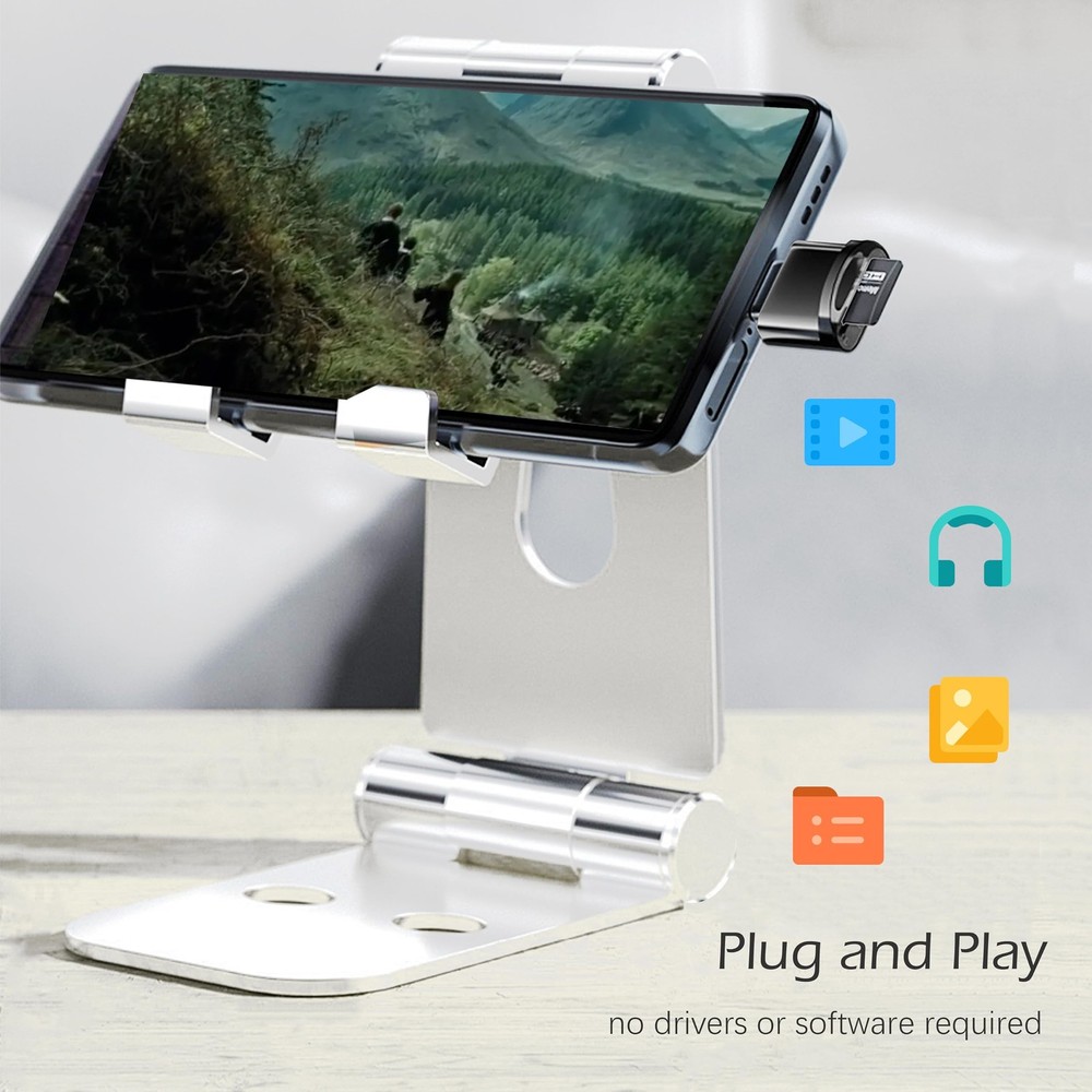 USB C Micro SD Card Reader for Android Phone, Camera, Laptop 3 IN 1, Black